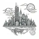  skyline gotham city tattoo design idea