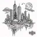  skyline gotham city tattoo design idea
