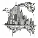  skyline gotham city tattoo design idea