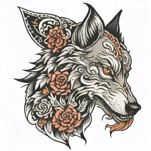 19 and the wolf tattoo design idea