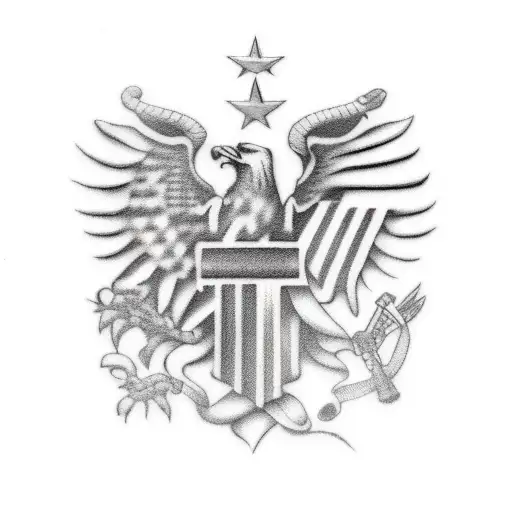 matrix American flag tattoo design idea