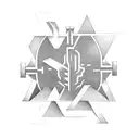 Combine elements of nu-metal album covers with educational symbols in a blackwork style tattoo tattoo design idea