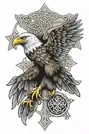polish eagle Celtic Catholic cross tattoo design idea