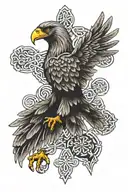 polish eagle Celtic Catholic cross tattoo design idea
