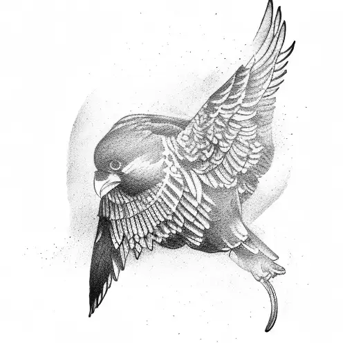 flying crow tattoo design idea