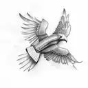 flying crow tattoo design idea