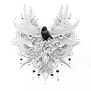 flying crow tattoo design idea