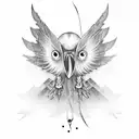 flying crow tattoo design idea