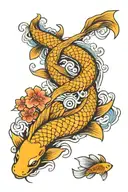 A sleeve tattoo featuring traditional Japanese symbols such as cherry blossoms, koi fish, and dragons tattoo design idea