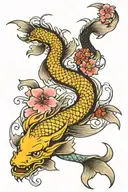 A sleeve tattoo featuring traditional Japanese symbols such as cherry blossoms, koi fish, and dragons tattoo design idea