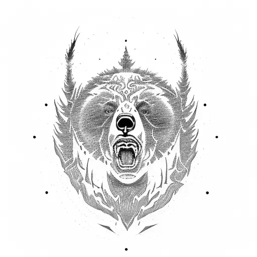 Final Boss Grizzly Bear tattoo design idea