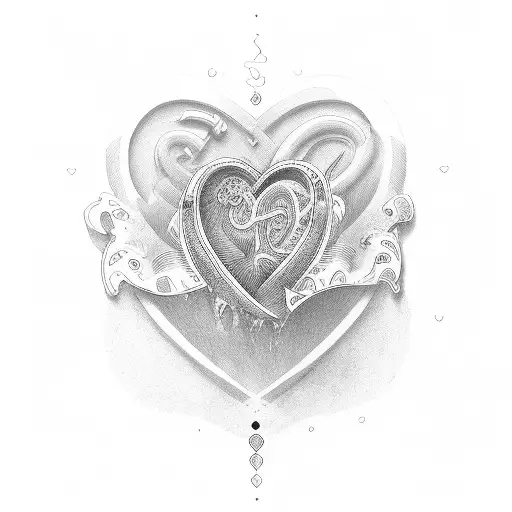 The letters C M D with a heart tattoo design idea