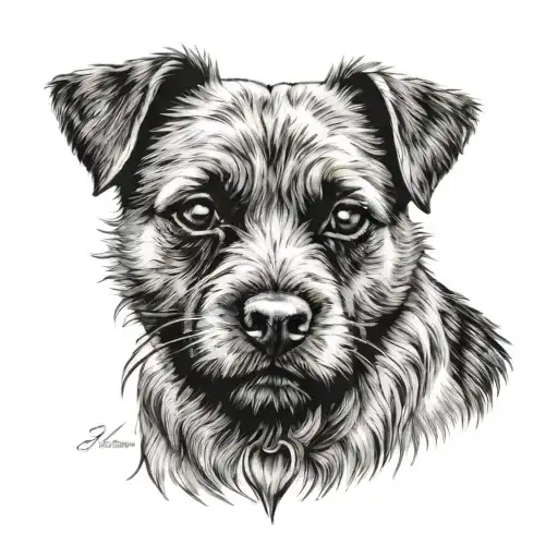 border terrier dog tattoo design idea