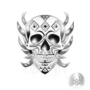 Peruvian Skull tattoo design idea