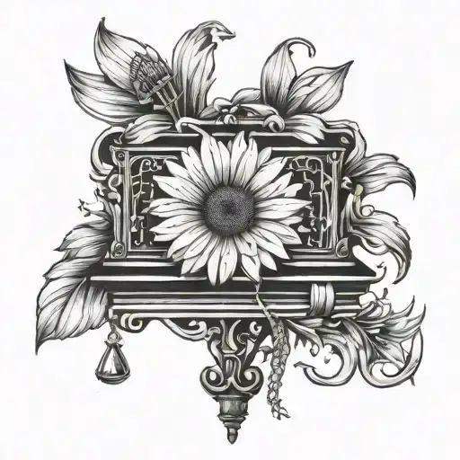 daisy in a guillotine tattoo design idea