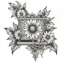 daisy in a guillotine tattoo design idea