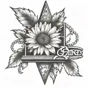 daisy in a guillotine tattoo design idea