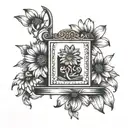 daisy in a guillotine tattoo design idea