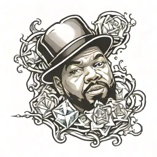 Number 3 ice cube tattoo design idea