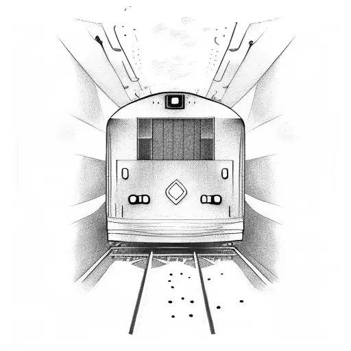 train car on track tattoo design idea