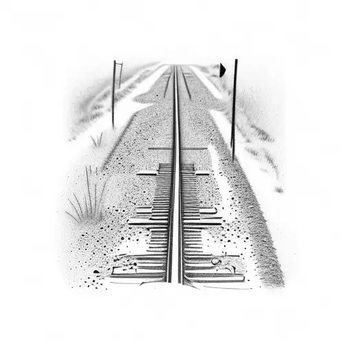 train tracks with dads name tattoo design idea