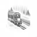train car on track tattoo design idea