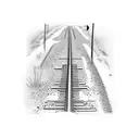train tracks with dads name tattoo design idea
