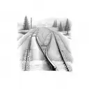 train tracks with dads name tattoo design idea
