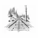 train tracks with dads name tattoo design idea