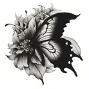 Tattoo: butterfly on forearm. Size: about 10 cm. Style: graphics / minimalism. Colors: black and white. Butterfly must tattoo design idea