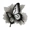 Tattoo: butterfly on forearm. Size: about 10 cm. Style: graphics / minimalism. Colors: black and white. Butterfly must tattoo design idea