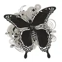 Tattoo: butterfly on forearm. Size: about 10 cm. Style: graphics / minimalism. Colors: black and white. Butterfly must tattoo design idea