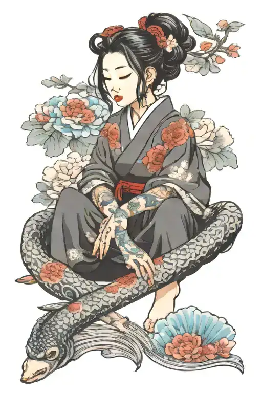 Anxiety Woman Life tattoo design idea