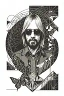 tom petty half sleeve tattoo design idea