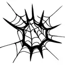 Spider hanging down in a messy web tattoo design idea