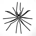 Spider hanging down in a messy web tattoo design idea