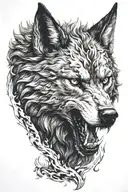 fenrir breaking free tattoo design idea