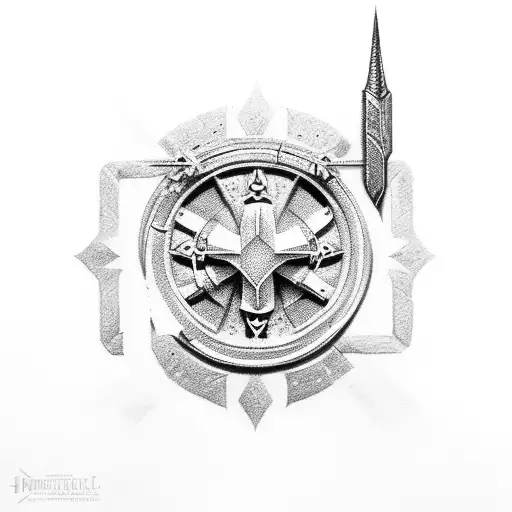 2 Templar knights tattoo design idea