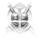 2 Templar knights. brotherhood. friends.  tattoo design idea