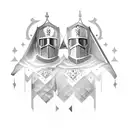 2 Templar knights. brotherhood. friends.  tattoo design idea