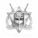 2 Templar knights. brotherhood. friends.  tattoo design idea