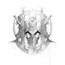2 Templar knights. brotherhood tattoo design idea