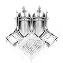 2 Templar knights. brotherhood tattoo design idea