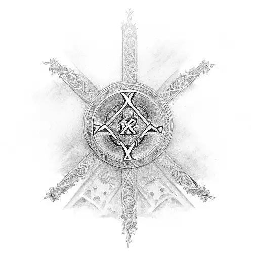 orthodox christian cross in outdoor theme tattoo design idea