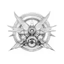 motorcycle wheel with wings  tattoo design idea