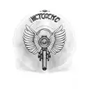 motorcycle wheel with wings  tattoo design idea