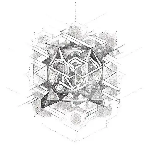 A tattoo of a mystical constellation merging with a dumbbell, symbolizing the client's passion for both mysticism and fitness. tattoo design idea