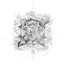 A tattoo of a mystical constellation merging with a dumbbell, symbolizing the client's passion for both mysticism and fitness. tattoo design idea