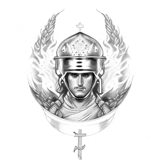 Saint Florian with medical and fire tattoo design idea