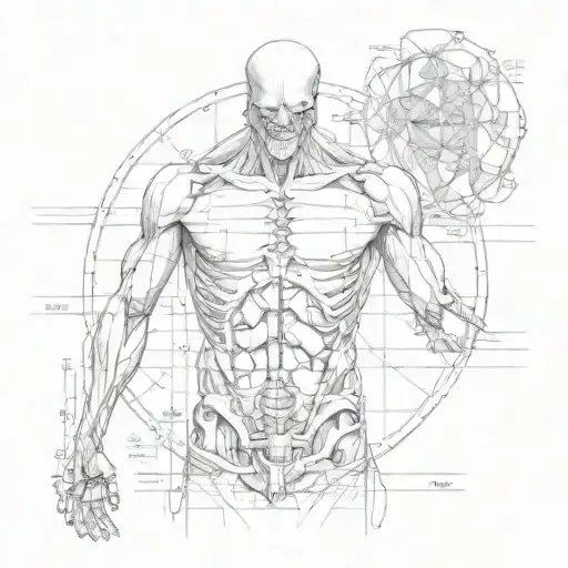 leonardo da vinci anatomies tattoo design idea